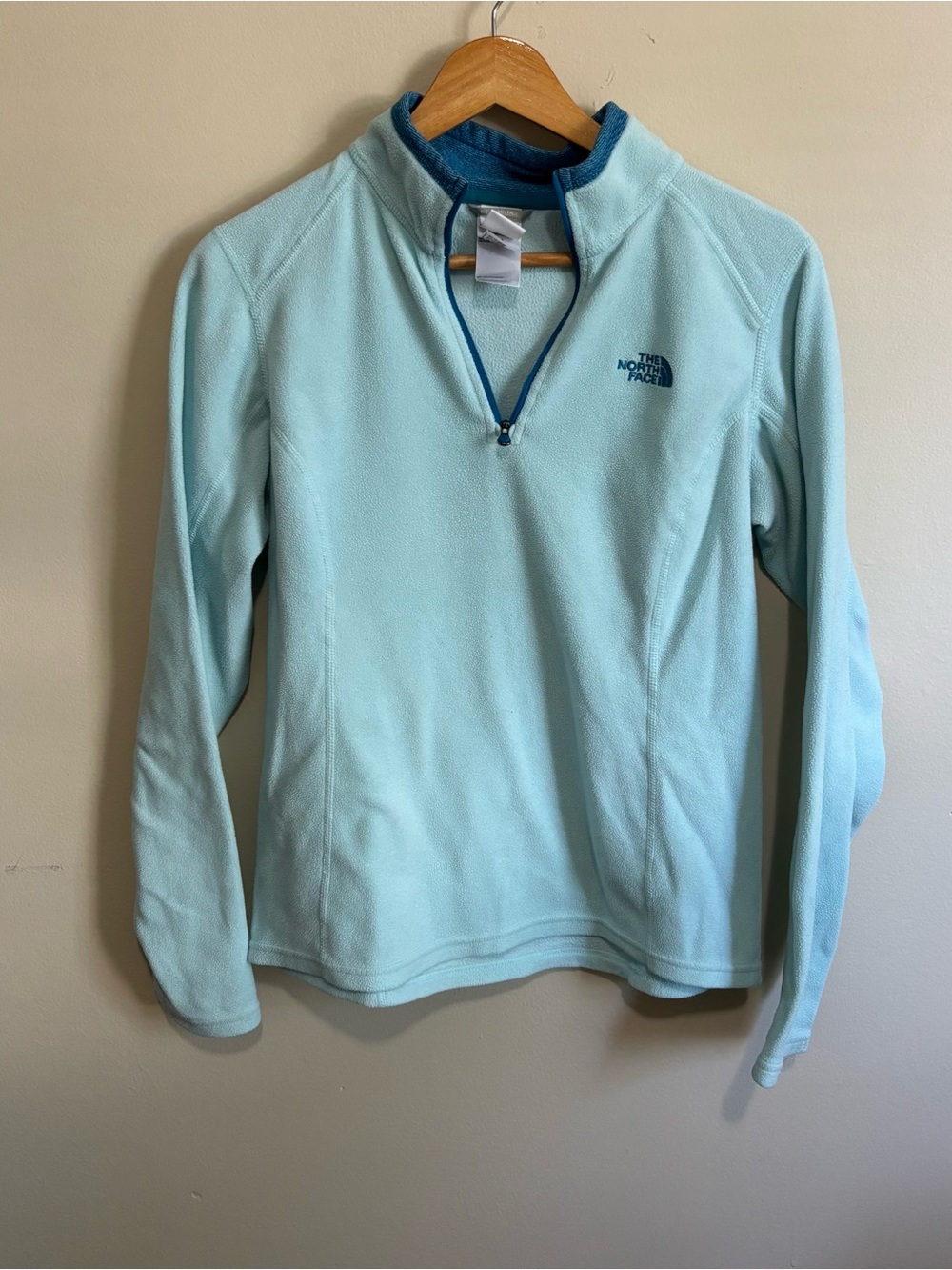 The North Face Women’s Blue Teal Fleece Quarter Zip Pullover Size S